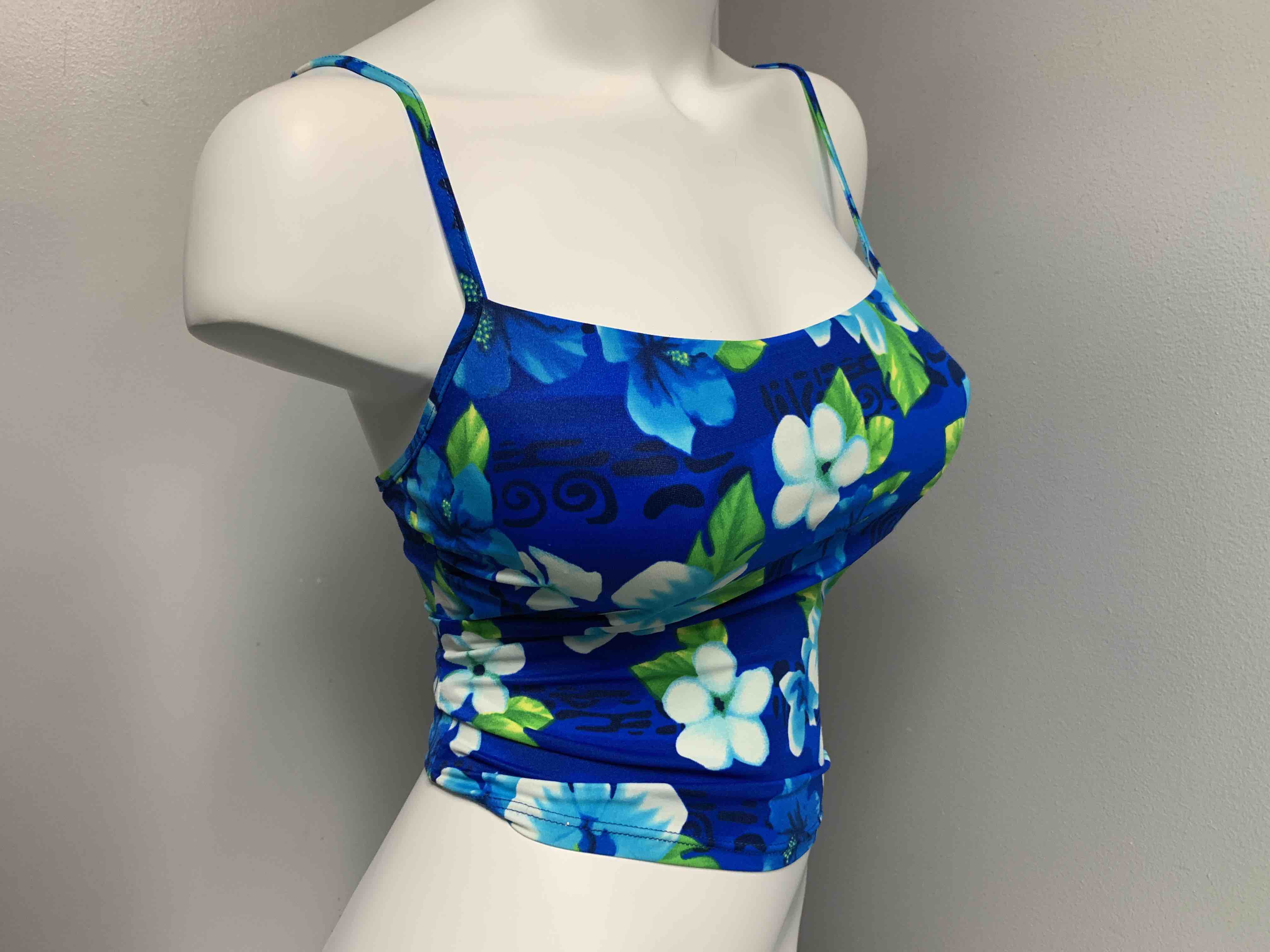Products :: Sunsets Blue Floral Tankini size Small - Thong City Swimwear