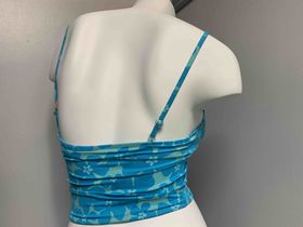 LIGHT BLUE FLORAL TANKINI SIZE SMALL